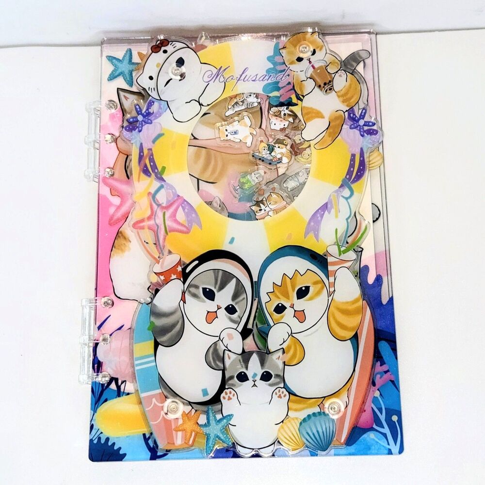 MOFUSAND Shaker Notebook A5 Size 6x9in Viral Shaking Charms Kawaii Cats Book NEW